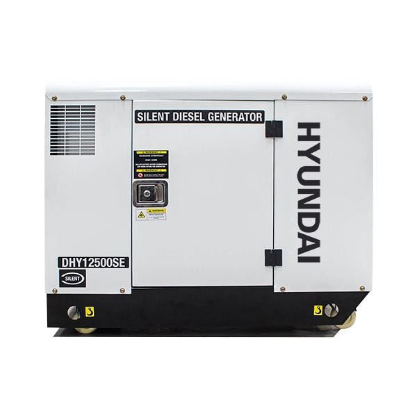 Hyundai DHY12500SE Diesel Generator 10kW 12.5kVA 230V Silenced Standby Mains Standby Portable Site Power Backup Power Portable Backup Site Power
