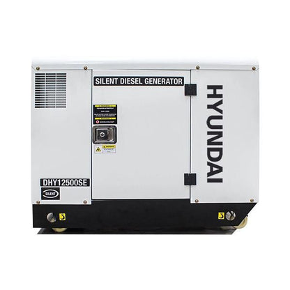 Hyundai DHY12500SE Diesel Generator 10kW 12.5kVA 230V Silenced Standby Mains Standby Portable Site Power Backup Power Portable Backup Site Power