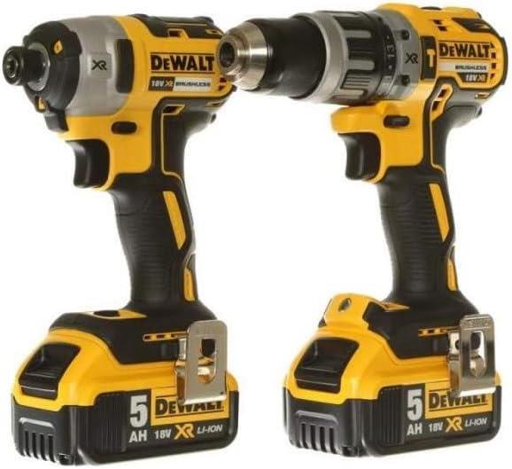 DEWALT 18V XR Brushless Twin Pack Combi Drill Impact Driver 2x5Ah