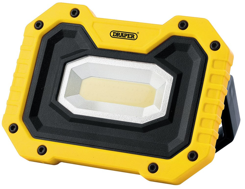 DRAPER 90004 - COB LED Rechargeable Worklight with Wireless Speaker, 5W, 500 Lumens, Yellow