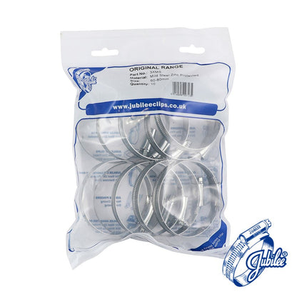 TIMCO Jubilee Clip Mild Steel 60-80mm Pack 10
