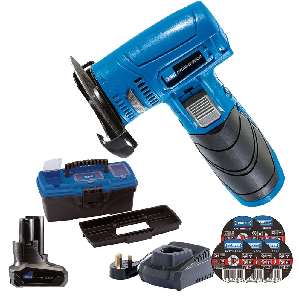 Draper S/F10.8V ANGLE GRND/C/OFF+BATT 90271 90271 10.8V Angle Grinder/Cut-Off Tool Kit - Tool Kit 1