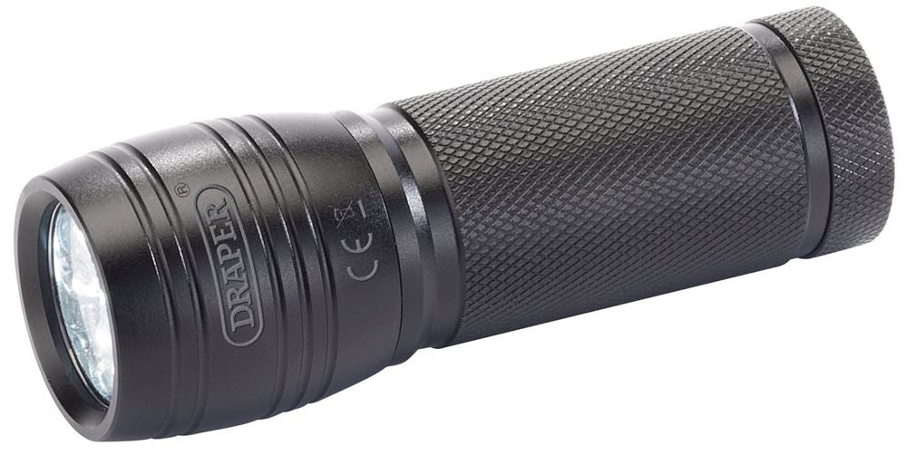 Draper 9LED HAND TORCH 3XAAA 81110 LED Aluminium Hand Torch (3 x AAA Batteries Required)