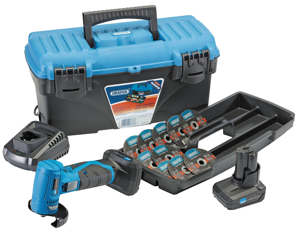 Draper S/F10.8V ANGLE GRND/C/OFF+2BAT 90376 Draper Storm ForceÂ® 10.8V Angle Grinder/Cut-Off Tool Kit - Tool Kit 2