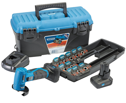 Draper S/F10.8V ANGLE GRND/C/OFF+2BAT 90376 Draper Storm ForceÂ® 10.8V Angle Grinder/Cut-Off Tool Kit - Tool Kit 2
