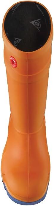 Dunlop Purofort Thermo+ Full Safety Wellington Boots – Orange & Green, S5 CI SRC, Steel Toe & Midsole, Waterproof and Cold Insulated to -50°C