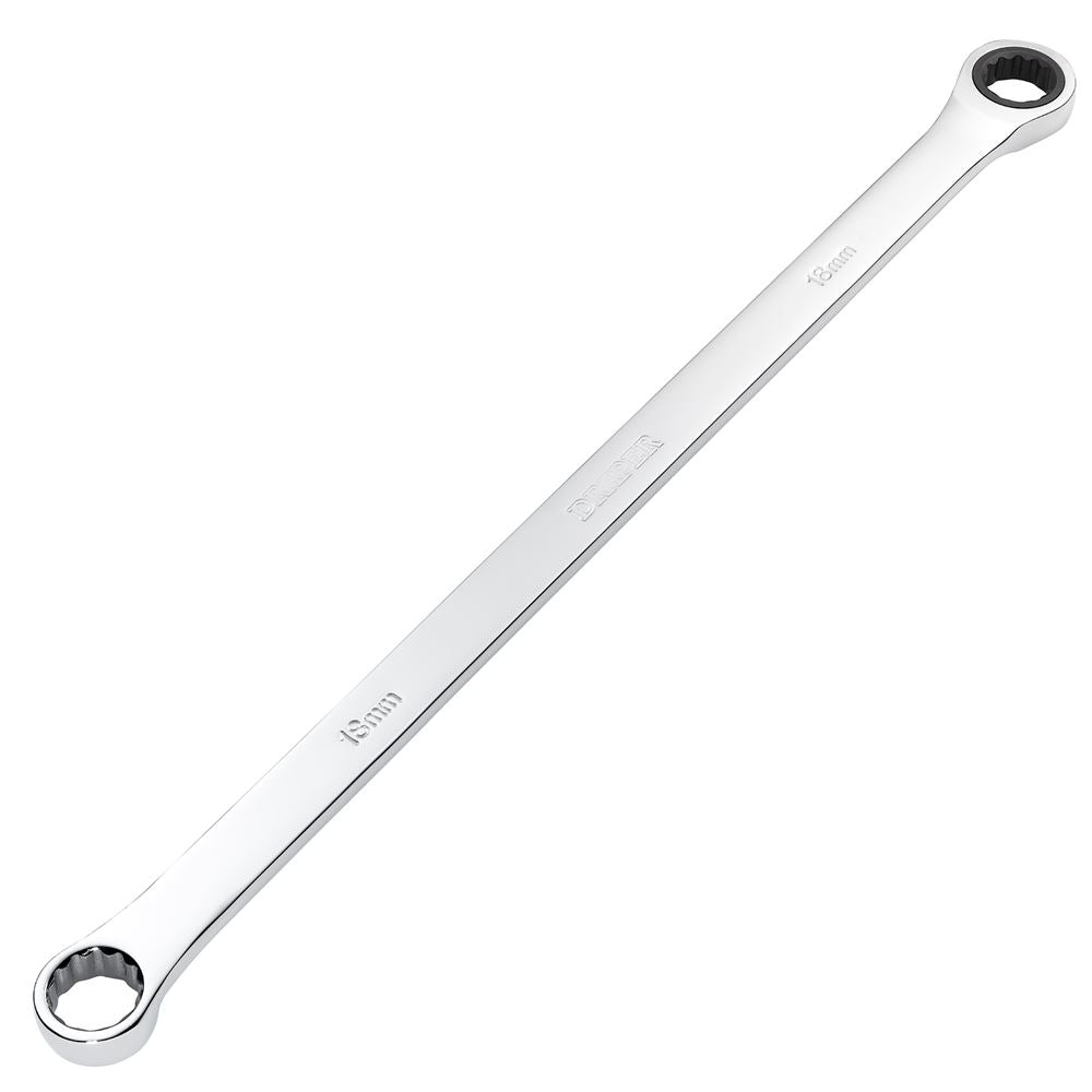 Draper 18MM LONG RATCHET RING SPANNER 27776 27776 HI-TORQÂ® Metric Extra-Long Double Ring Ratchet Spanner
