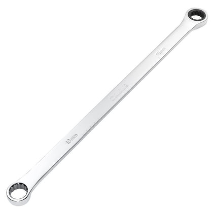 27776 Draper HI-TORQ Metric Extra-Long Double Ring Ratchet Spanner, 18mm 8231BSXLMM Spanner/Wrench Ratchet Spanners 417mm Professional Trade DIY Wo