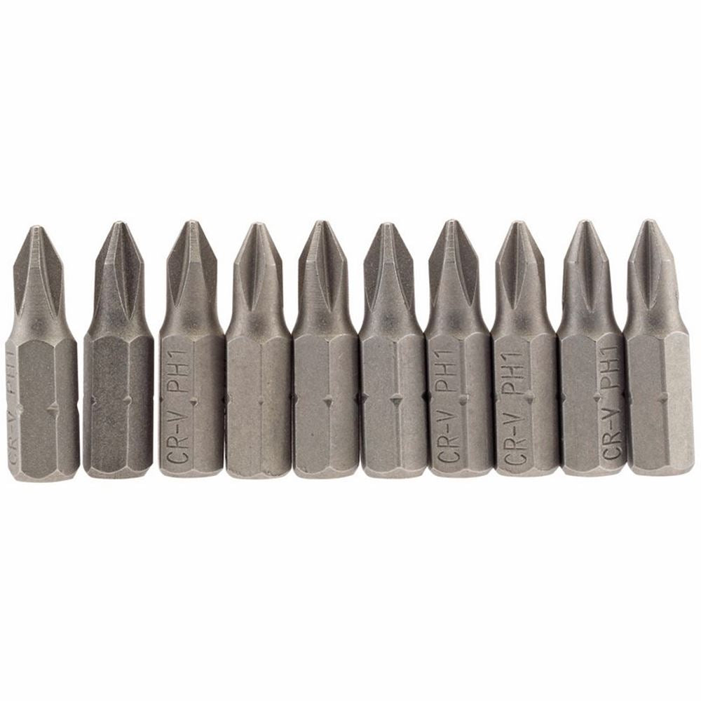 Draper 10PC 25MM NO1 C.SLOT S/D BIT 64060 1/4" Hex. Cross Slot E Shank Insert Bits