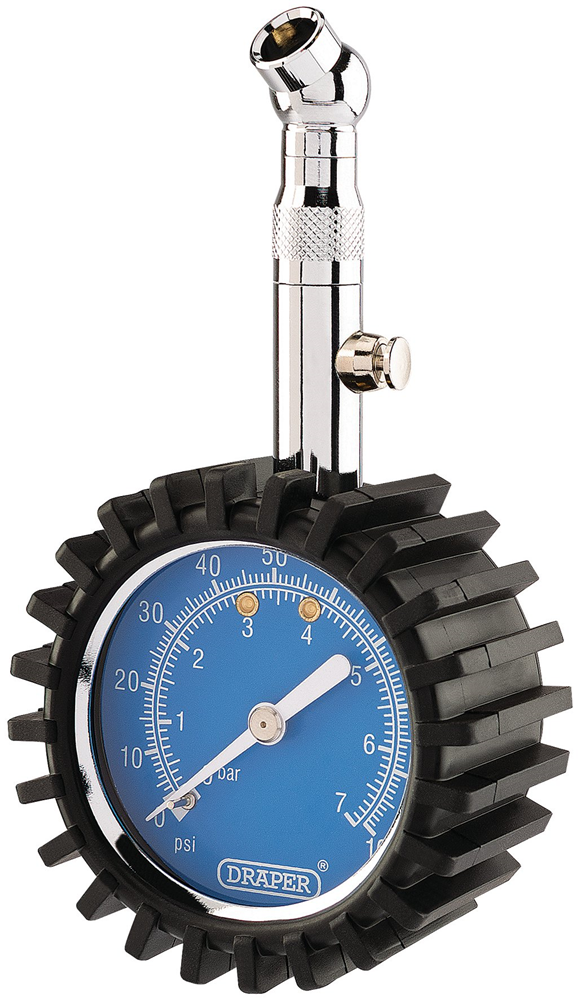 Draper TYRE GAUGE - SHORT - DIAL 91347 Tyre Pressure Gauge