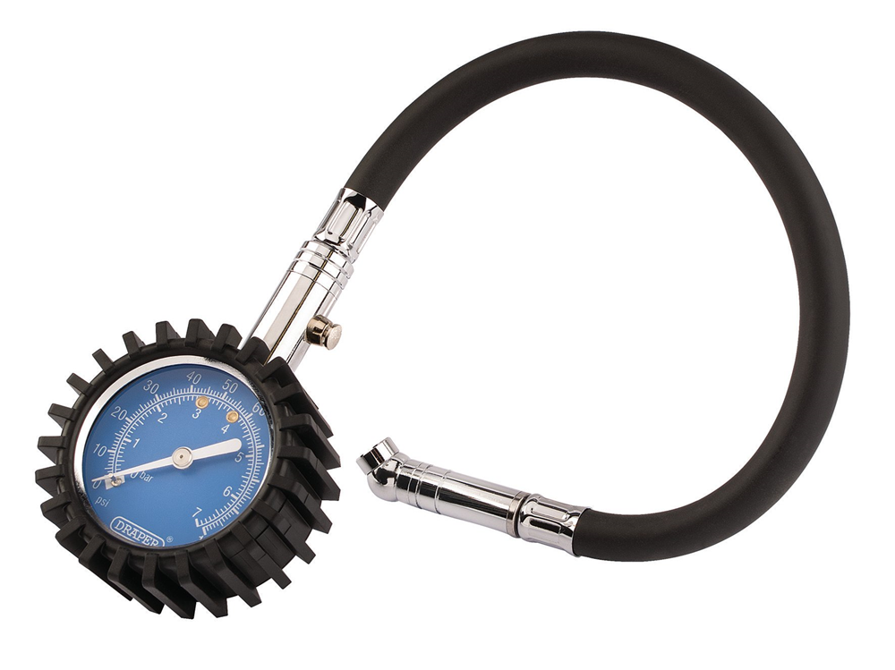 Draper TYRE GAUGE - LONG - DIAL 91357 Tyre Pressure Gauge