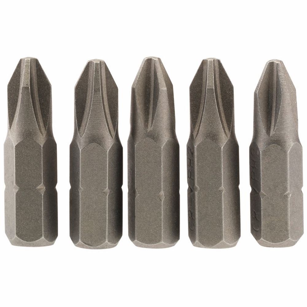 Draper 5PC 25MM NO2 C.SLOT S/D.BIT 64018 1/4" Hex. Cross Slot E Shank Insert Bits