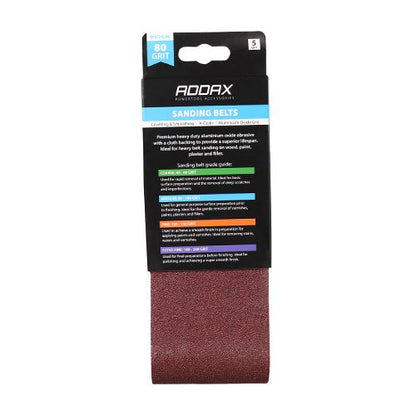 TIMCO Sanding Belts P80 75 x 457mm Red Pack 5