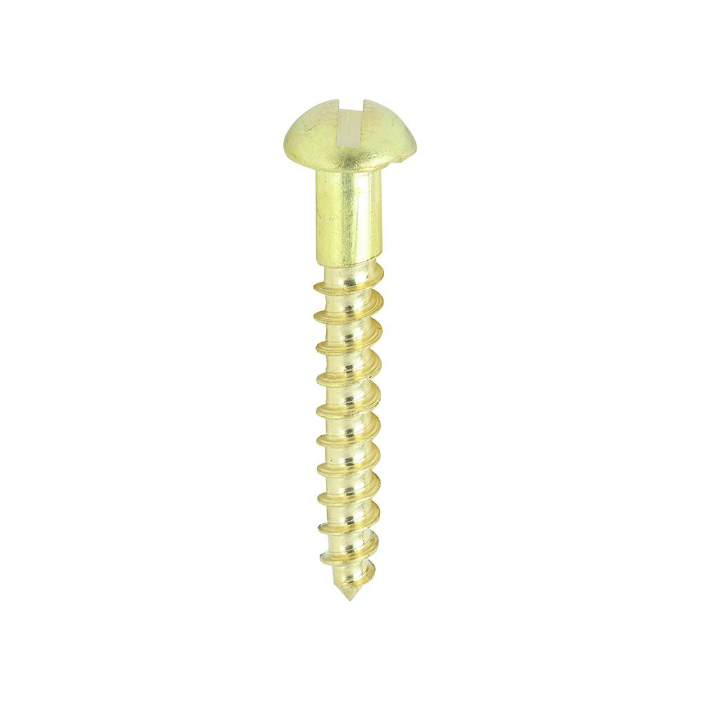 TIMCO Brass Timber Screw SLOT RND 6 x 1 Pack 200