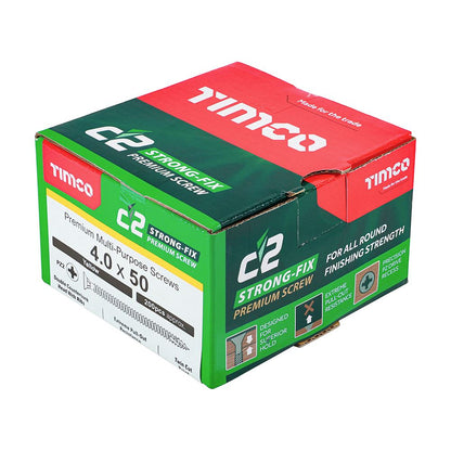 TIMCO C2 Strong-Fix PZ2 CSK ZYP 4.0 x 50 Gold Pack 200
