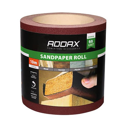 TIMCO Sandpaper Roll Red P60 115mm x 10m Red Pack 1