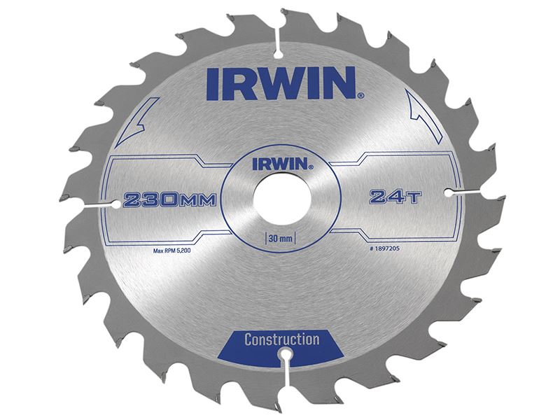 IRWIN� 1897205 Construction Circular Saw Blade 230 x 30mm x 24T ATB