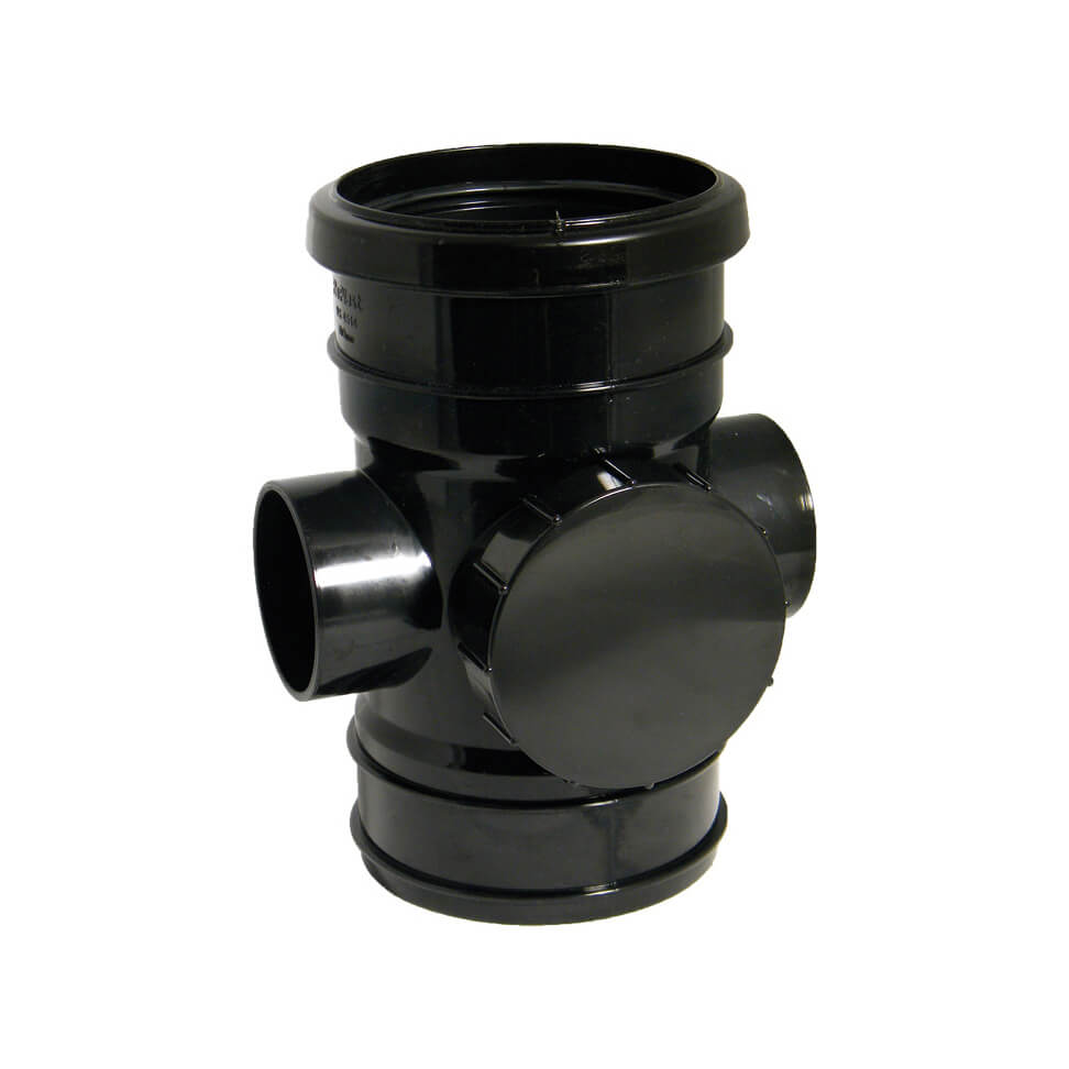 FLOPLAST RING-SEAL ACC PIPE (SOCKET/SVNT);4" SOIL/110 BK