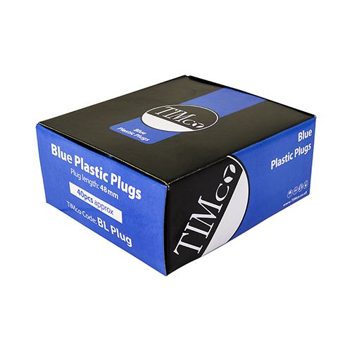 MOQ - TIMCO Plastic Plugs - Blue 48mm Blue Pack 40