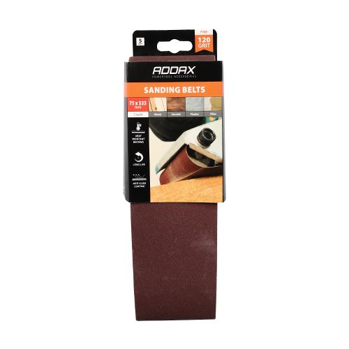 TIMCO Sanding Belts P120 75 x 533mm Red Pack 5