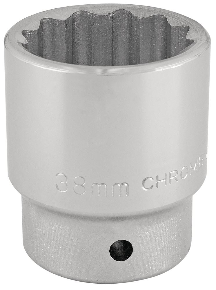 Draper 38MM 12PT SOCKET 3/4DR BULK 16703 3/4" Sq. Dr. Metric Sockets (Polished Chrome)
