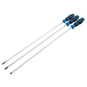 Draper 3PC S/GRIP XL SCREWDRIVER SET 32603 Extra Long Reach Soft Grip Screwdriver Set, 450mm (3 Piece)