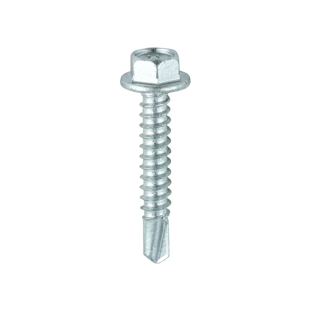 TIMCO Hex Screw S/DRILL No3 EXT 5.5 x 32 Silver Pack 100