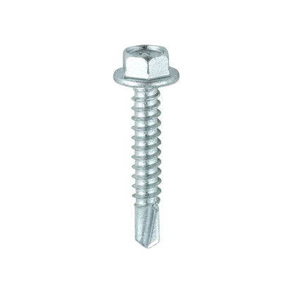 TIMCO Hex Screw S/DRILL No3 EXT 5.5 x 32 Silver Pack 100