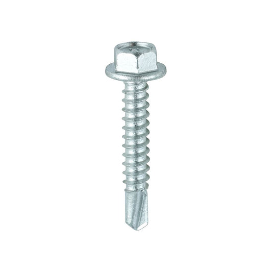 TIMCO Hex Screw S/DRILL No3 EXT 5.5 x 32 Silver Pack 100