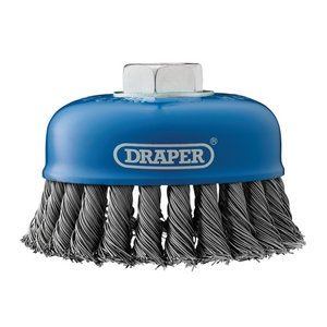 Draper 100MM TWIST KNOT CUP BRUSH M14 41450 41450 Steel Twist-Knot Wire Cup Brushes, M14