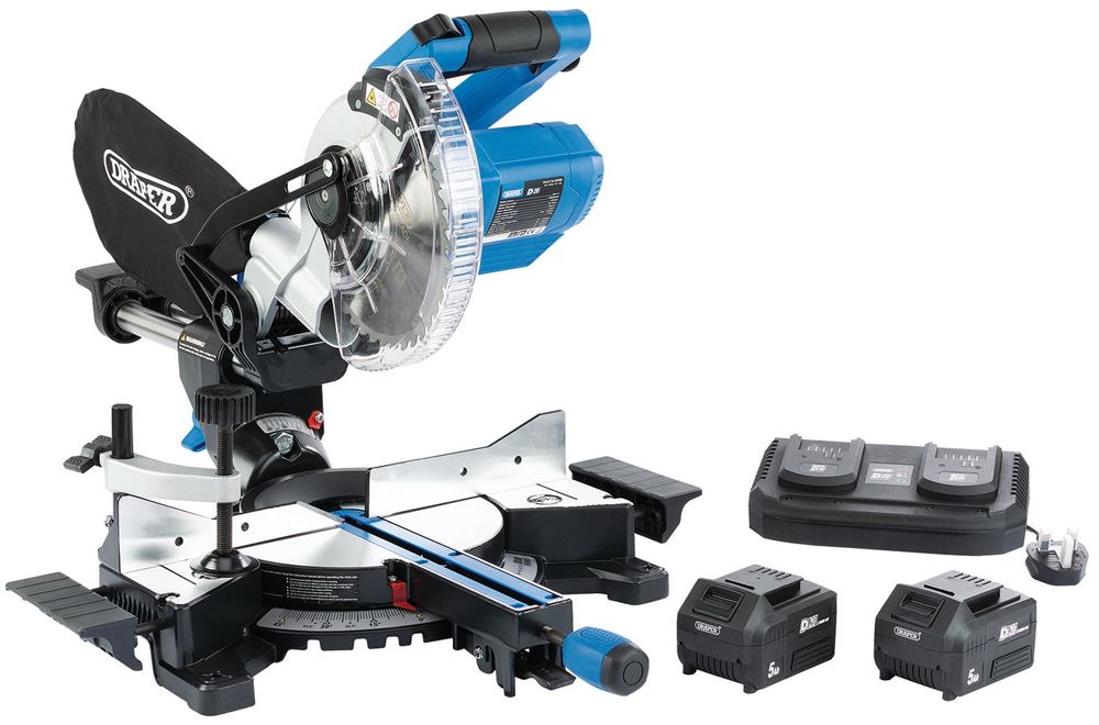 Draper D20 20V COMP. MITRE SAW (TWIN) 99765 D20 20V Brushless Sliding Compound Mitre Saw (185mm)