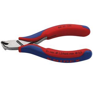 27716 KNIPEX KNIPEX 64 32 120 Electronics End Cutting Nipper with Multi-Component Grip Cutting Nippers Professional Trade DIY Workshop Garage Use
