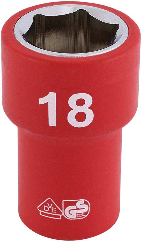 Draper 18MM VDE 3/8 INSUL. SOCKET 31724 Metric VDE Sockets, 3/8" Sq. Dr.