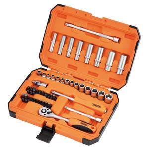 Draper 1/4 SOCKET SET 47PC 22109 22109 HI-TORQÂ® 6 Point Socket Set, 1/2" (24 Piece)