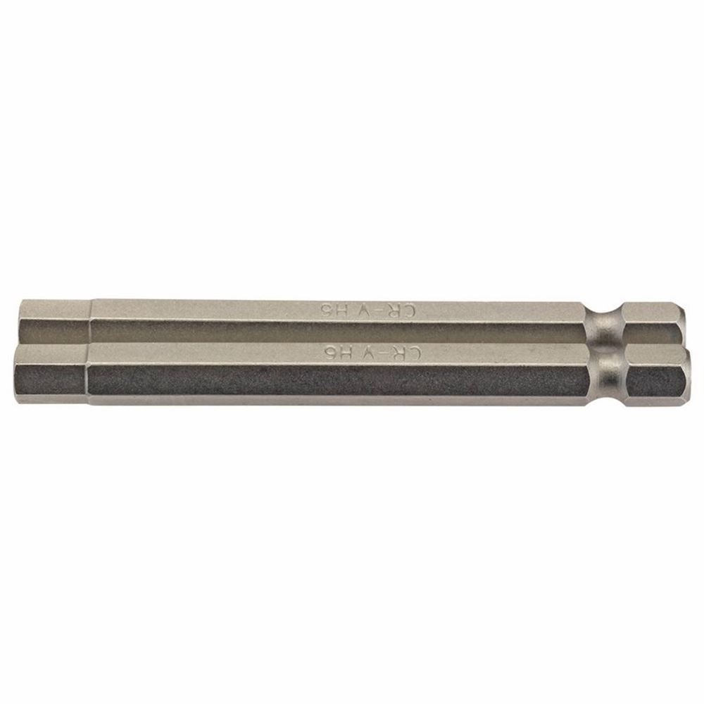 Draper 2PC 75MM 6.0MM HEX S/D.BIT 64340 1/4" hex. Hexagonal E Shank Insert Bits