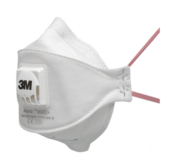 3M - 3M 9332+ AURA FFP3V FOLD FLAT PACK 10 -