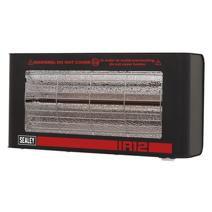 Sealey IR12 Wall Mounting Infrared Quartz Heater 1200W/230V | Electric heater with infrared quartz lamp. | Reaches maximum output within seconds.