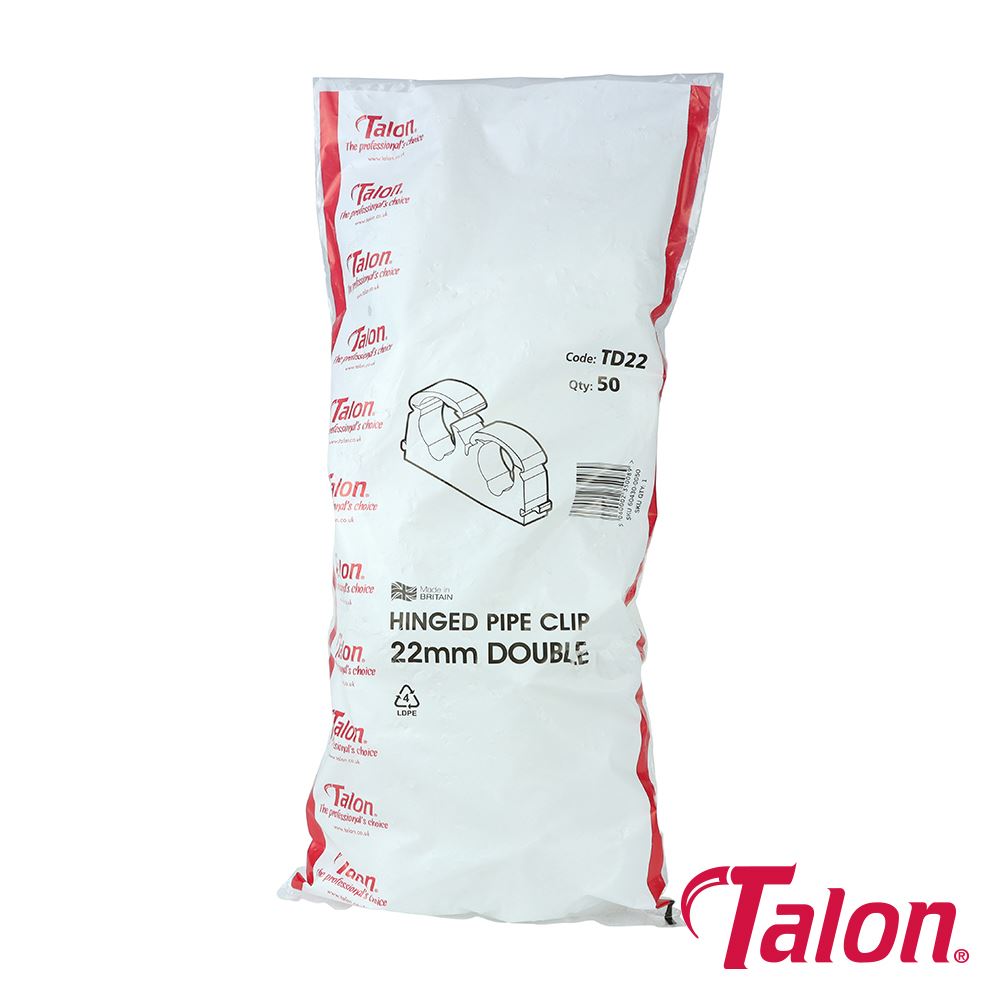 TIMCO Double Hinged Clip - White 22mm White Pack 50