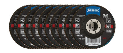 Draper Aluminium Oxide Flap Discs, 115 x 22.23mm (Pack of 10)82961 82961 Aluminium Oxide Flap Discs, 115 x 22.23mm (Pack of 10)