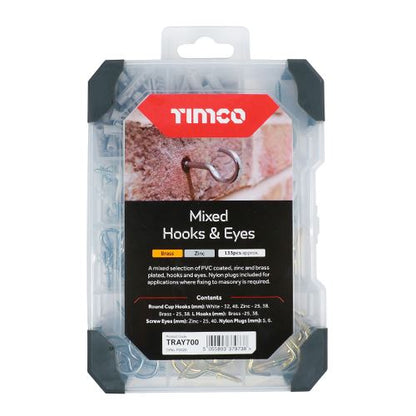 TIMCO Mix Hooks & Eyes 133pcs Pack 1