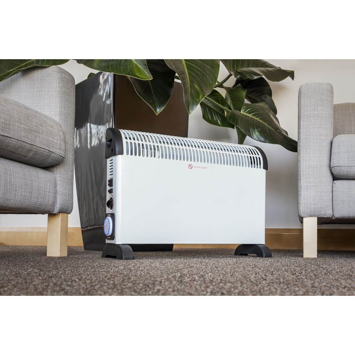 Sealey CD2005TT Convector Heater with Turbo, Timer & Thermostat 2000W/230V | 750/1250/2000W, Thermostat, Timer, Overheat Protection