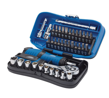 Draper 39PC SOCKET AND BIT SET 04713 Socket and Bit Set, 1/4" Sq. Dr. (39 Piece)
