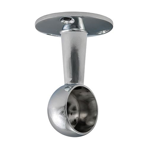 TIMCO Round End Bracket P/Chrome 25mm Pack 2