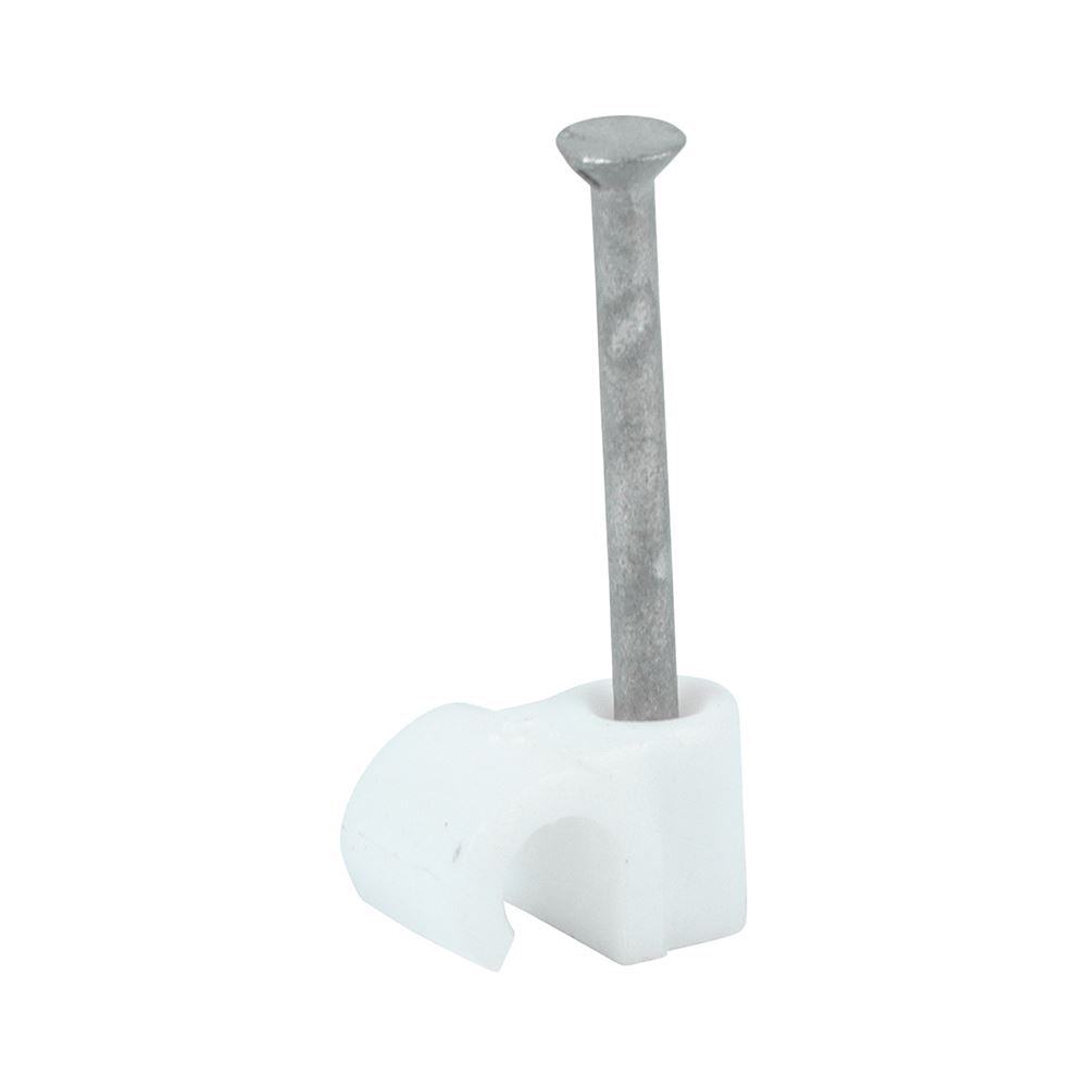 TIMCO Round Cable Clip White To fit 5.0mm White Pack 100