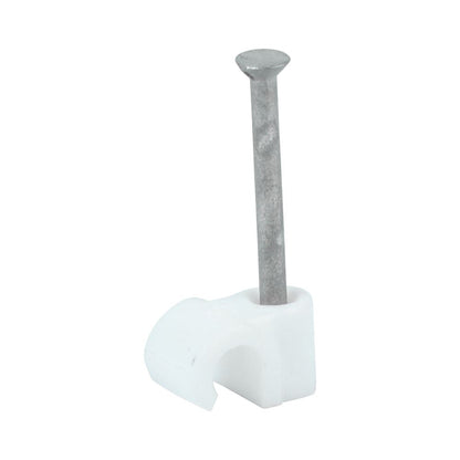 TIMCO Round Cable Clip White To fit 5.0mm White Pack 100
