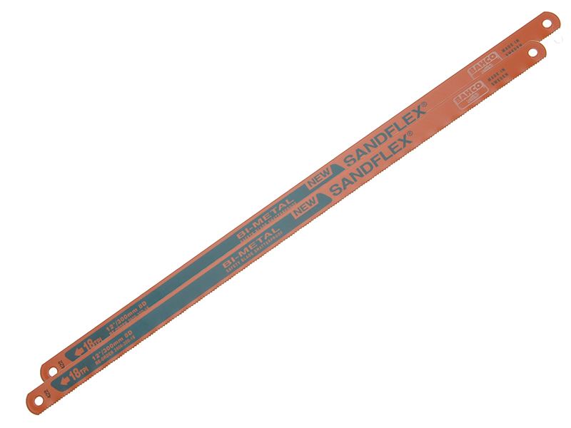 Bahco 3906-300-18-2P 3906 Sandflex� Hacksaw Blades 300mm (12in) x 18 TPI (Pack 2)