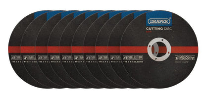 Draper CUT/DISC METAL - 115X1MM TIN 94771 Metal Cutting Discs, 115 x 1 x 22.23mm (Pack of 10)