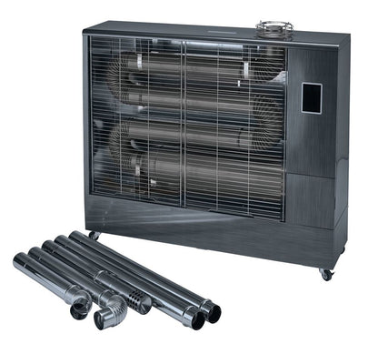 18104 Draper 230V Far Infrared Diesel Heater with Flue Kit, 67,500 BTU/19.8kW Diesel, Kerosene and Paraffin Heaters 1235 x 320 x 1110mm Professional