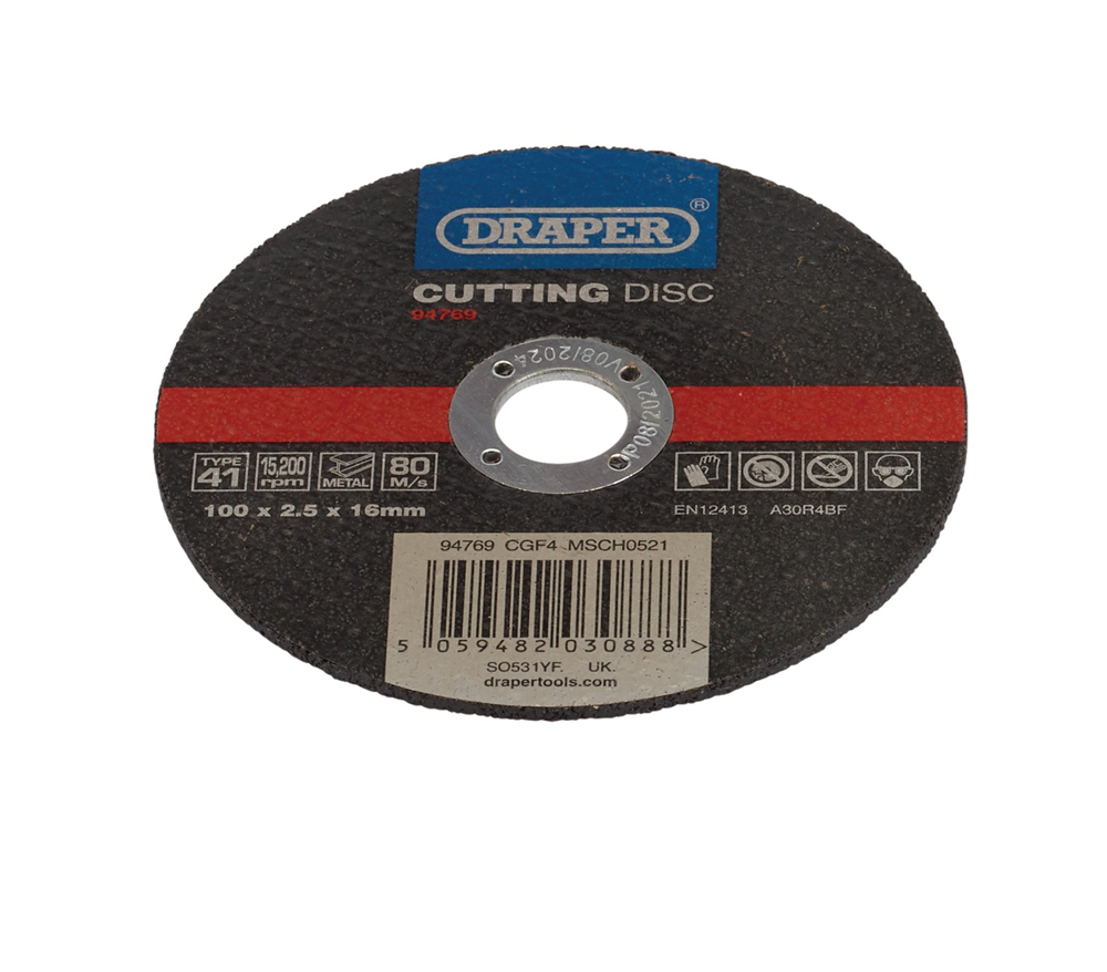 Draper CUT/DISC METAL - 100X2.5MM 94769 Metal Cutting Discs