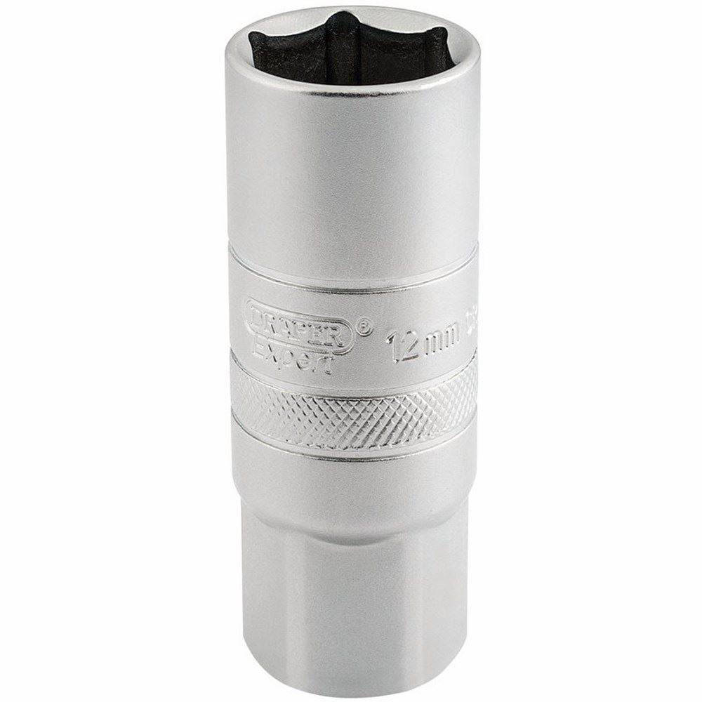 Draper 12MM SPARK PLUG SCKET 1/2PCKD 16782 1/2" Sq. Dr. Spark Plug Sockets (Micro Satin Chrome)